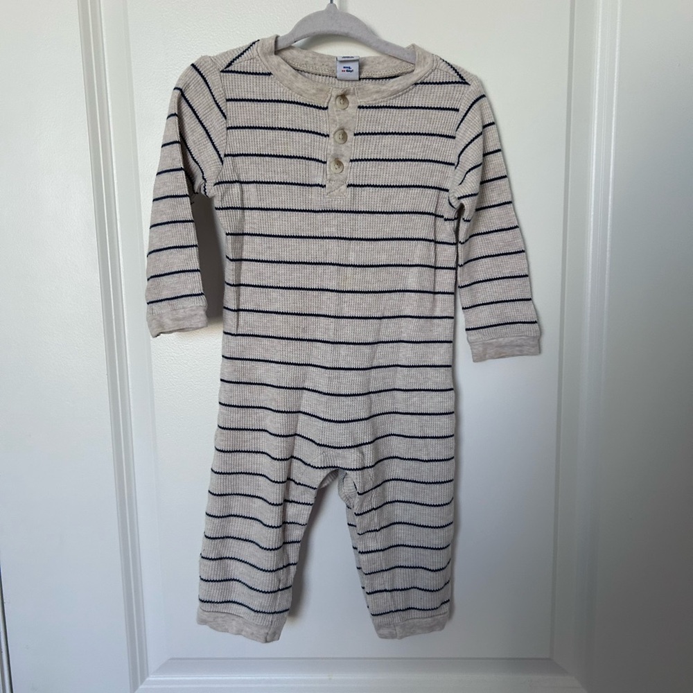 Old Navy Cream and Black Striped Bodysuit